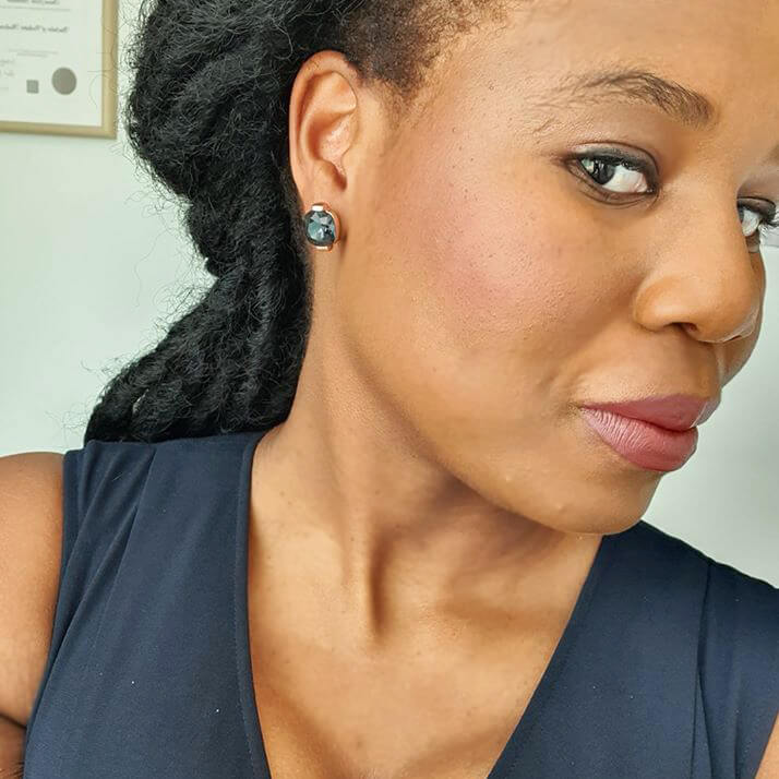 Podiatrist Rudo Makuyana sparkling in Bidiliia earrings