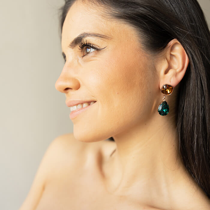 Swarovski Emerald Earrings 