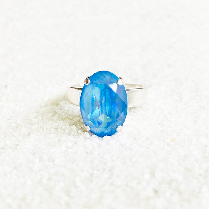 blue swarovski ring 