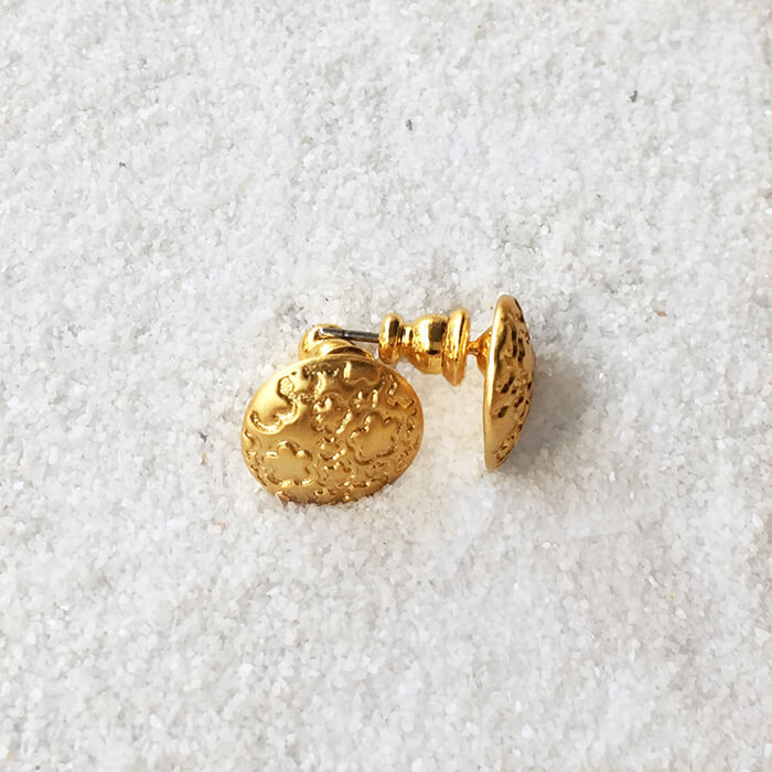 unique patterned gold ethical stud earrings