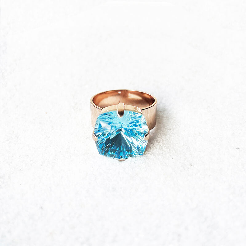 Blue swarovski crystal ring on sale
