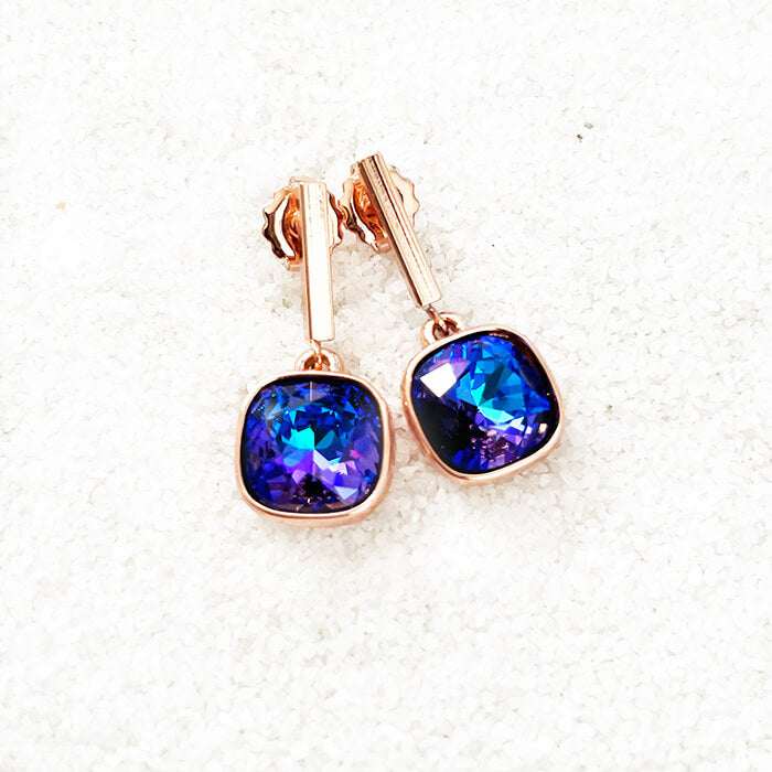purple Swarovski earrings