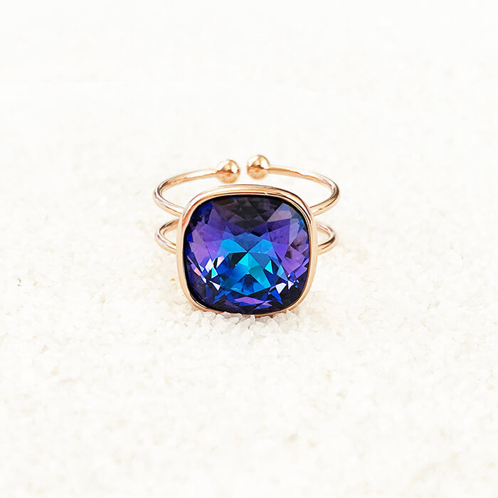 purple Swarovski ring