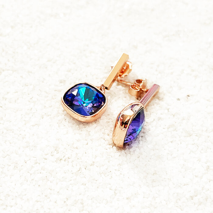 purple Swarovski earrings 