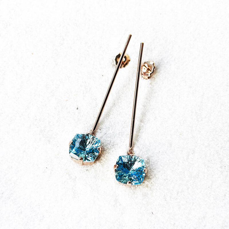 Aquamarine Swarovski Dangle earrings 