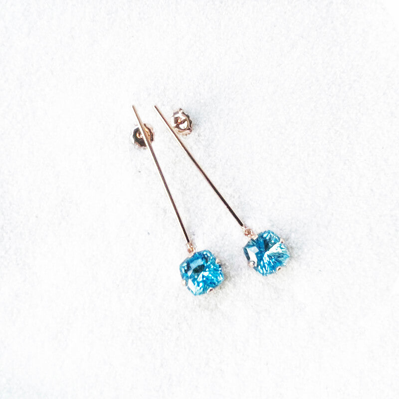 Swarovski Dangle earrings Australia Aquamarine and rose gold