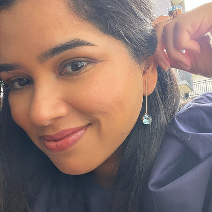 Swarovski Dangle earrings on model