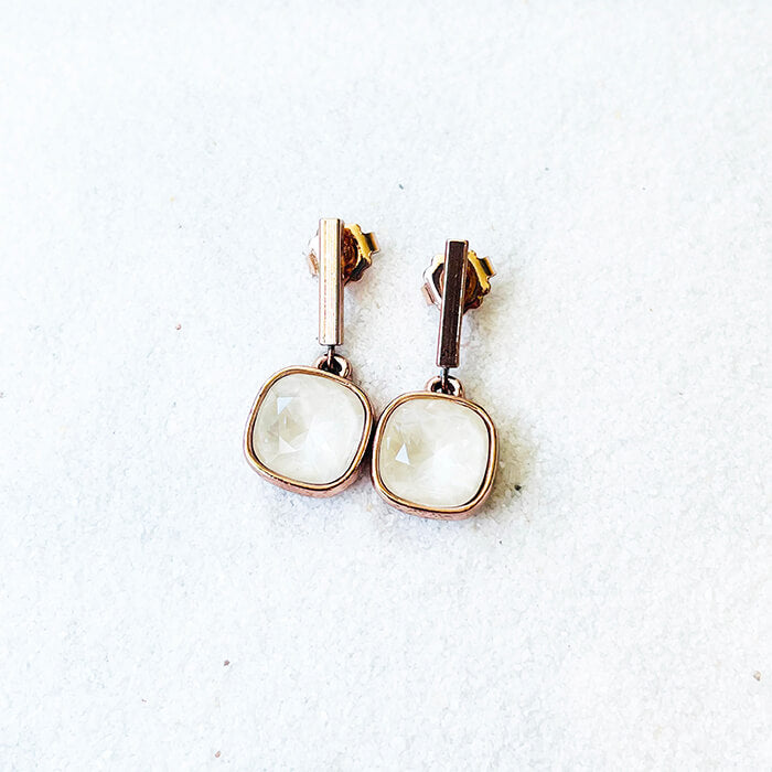 Swarovski drop earrings with rose gold finish Australia bridal earrings