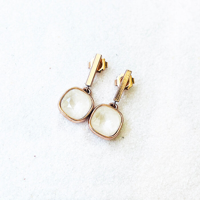 Swarovski drop earrings with rose gold finish