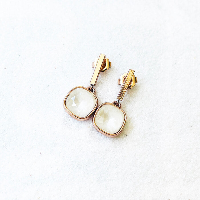 Swarovski drop earrings with rose gold finish unique