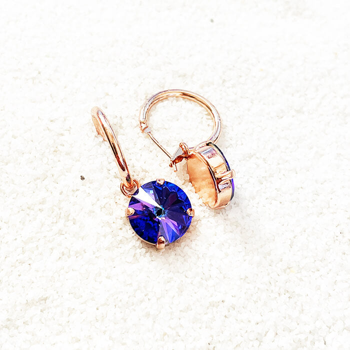 Purple Swarovski Earrings heliotrope