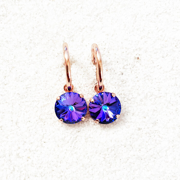 Purple Swarovski Earrings