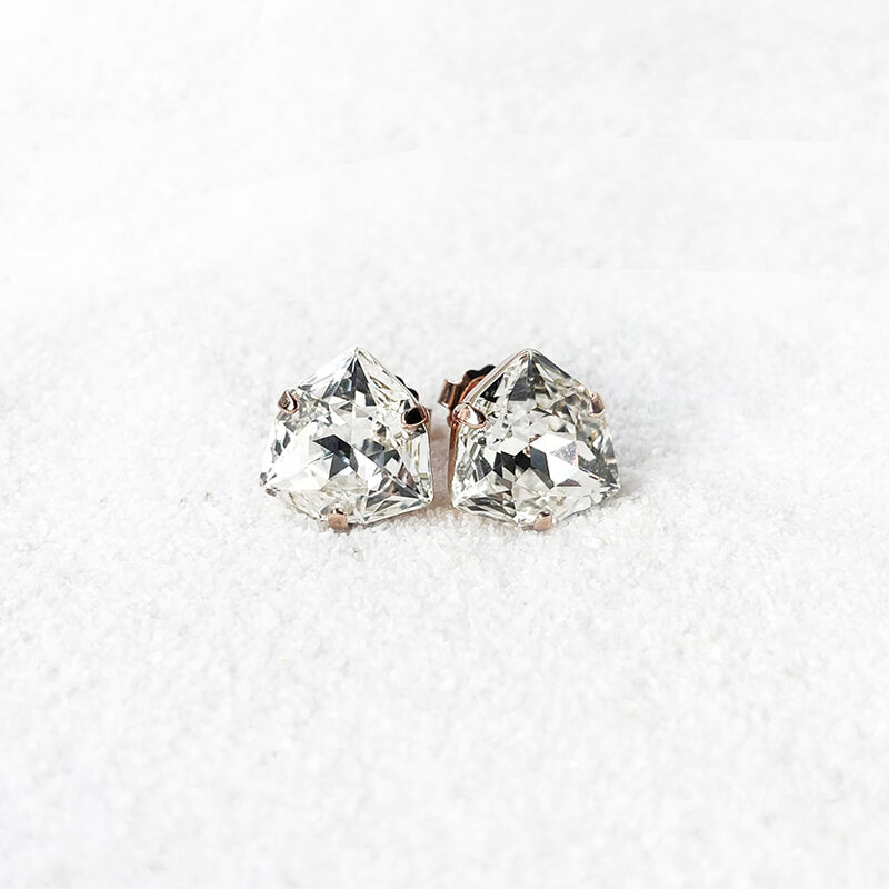 Swarovski stud earrings with rose gold plating