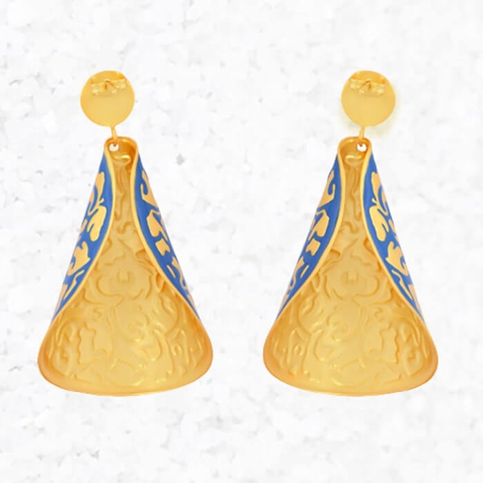 dangle earrings gold and blue australia 