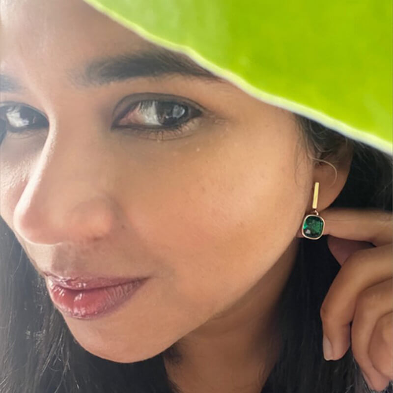 Chiara Emerald Swarovski Crystal Drop Earrings