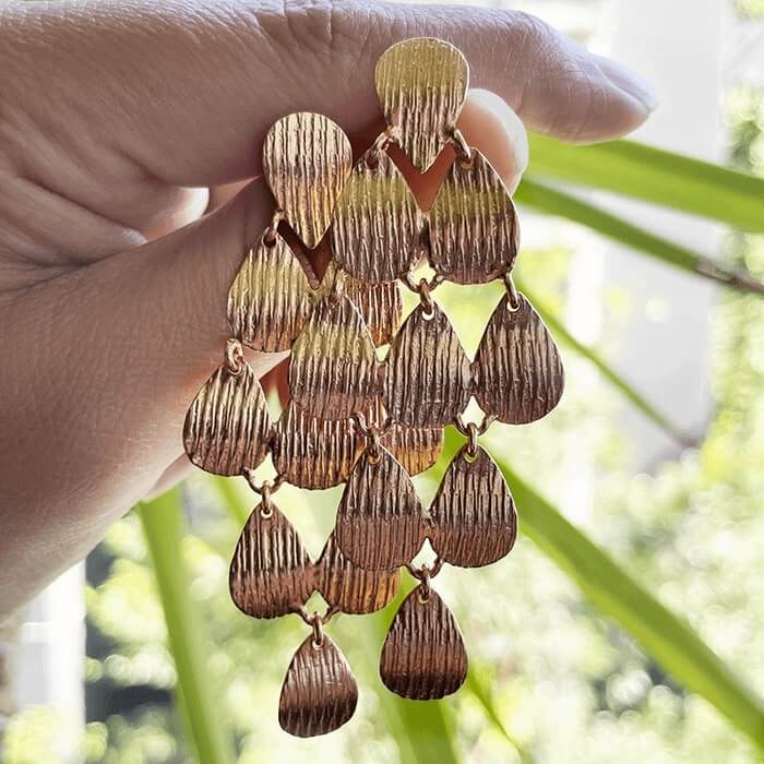 rose gold dangle earrings