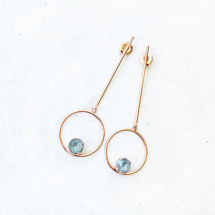 rose gold dangle earrings with grey Swarovski elegant