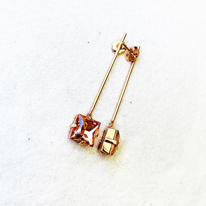 rose gold dangle earrings with light rose Swarovski Australia