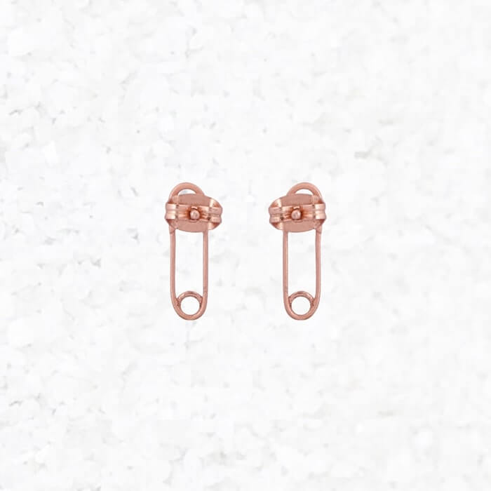 safety pin earrings rose gold 