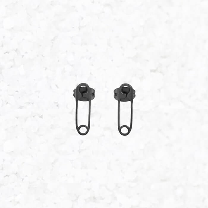 safety pin earrings black small