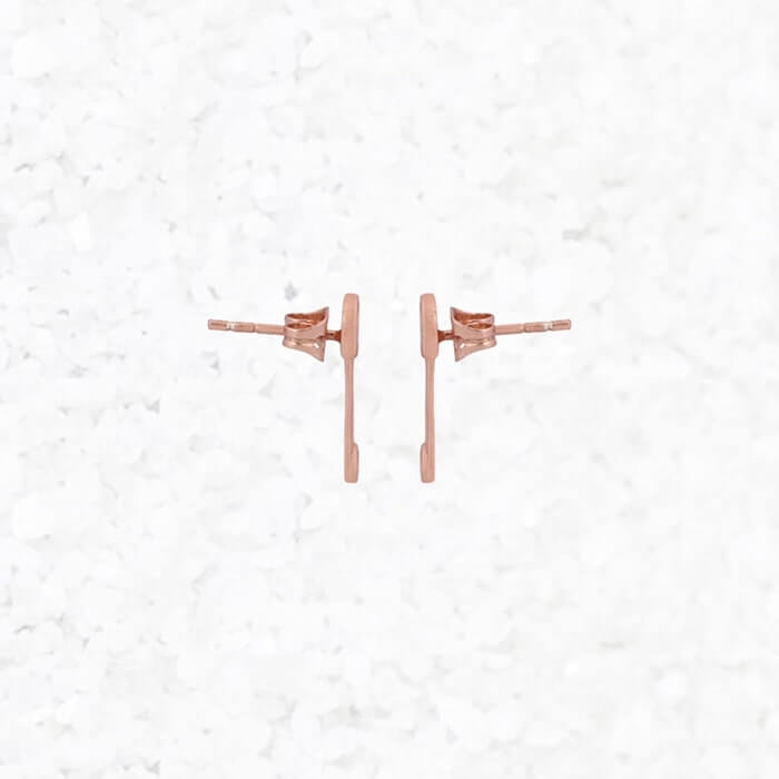 safety pin earrings side view rose gold 