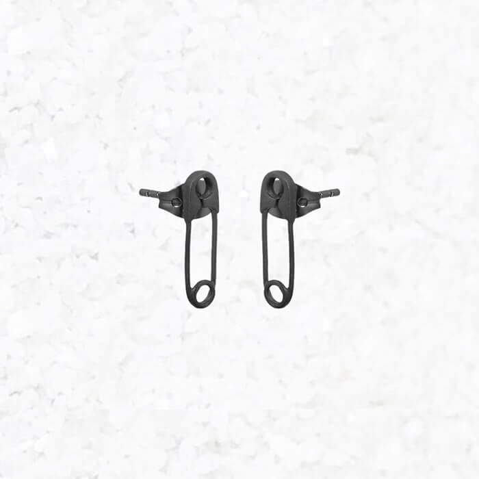 safety pin earrings black