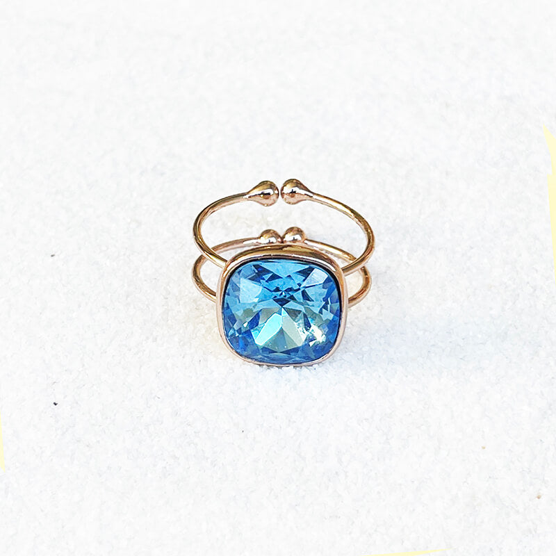 Swarovski blue ring adjustable 
