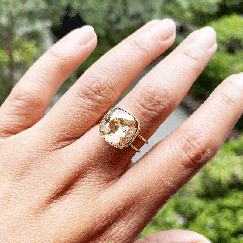 Swarovski Gold Ring Odin Bidiliia