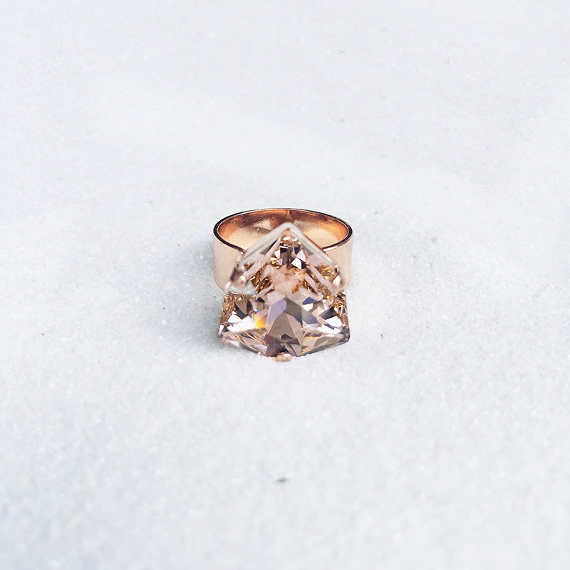 swarovski 4706 vintage rose adjustable statement ring