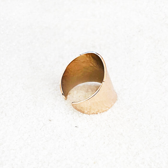 Hammered Rose Gold Ring side view