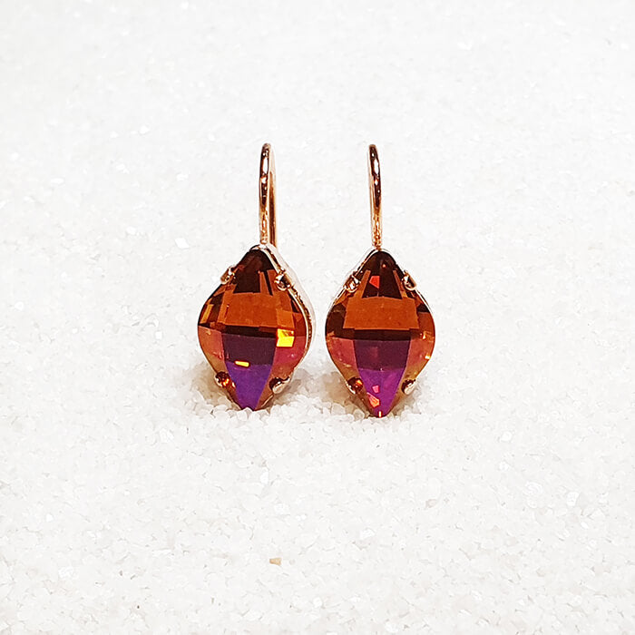 Orange Swarovski Crystal Earrings