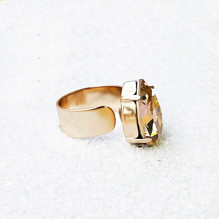 Rose Gold Swarovski RIng Adjustable 