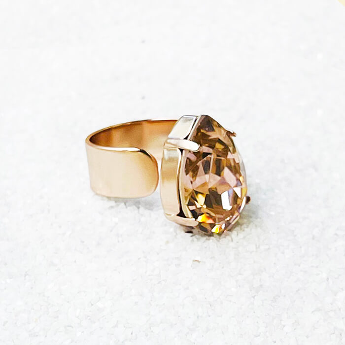 Rose Gold Swarovski RIng Adjustable
