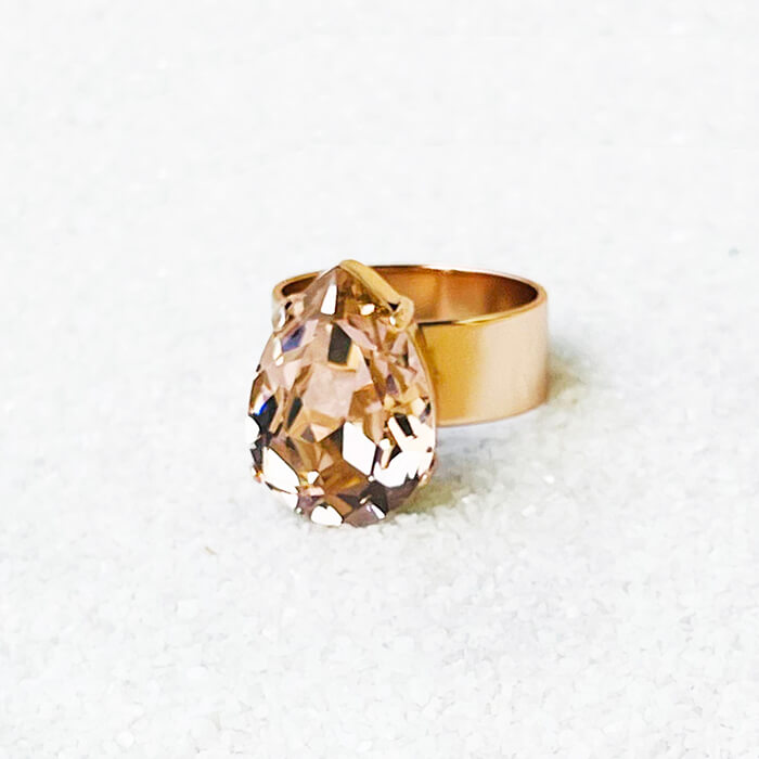 Rose Gold Swarovski RIng side view 