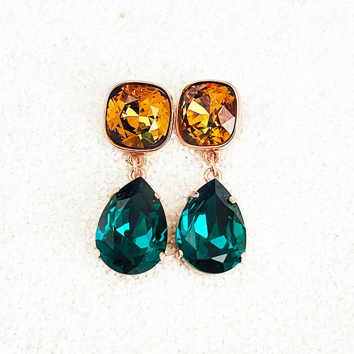 Swarovski Emerald Earrings 