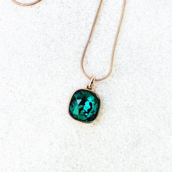 Swarovski Emerald Pendant close up