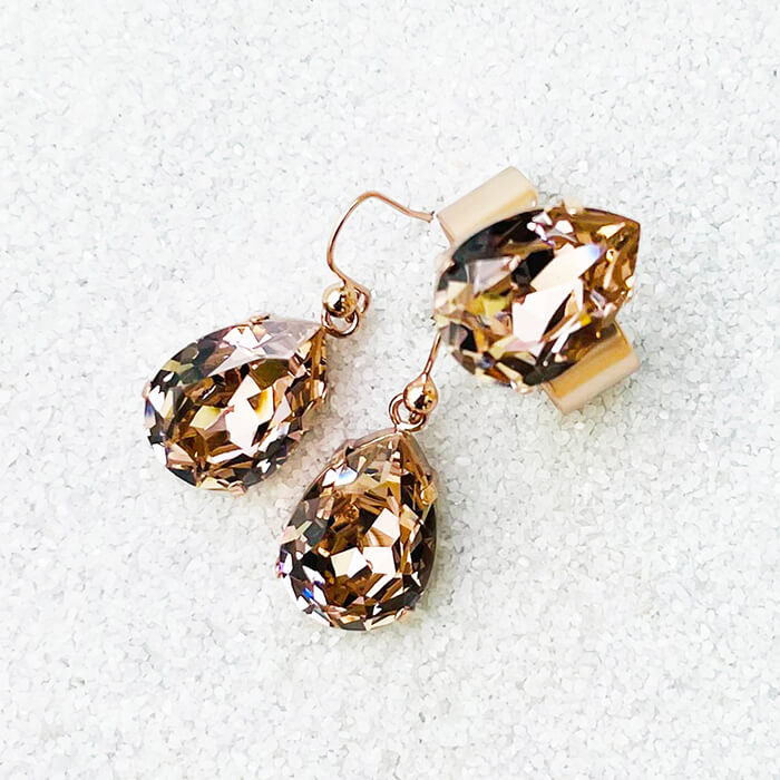 Swarovski Rose Gold Earrings and Ring