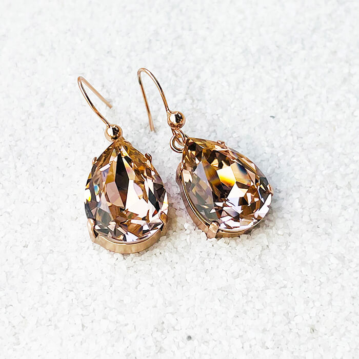 Swarovski Rose Gold Earrings side 