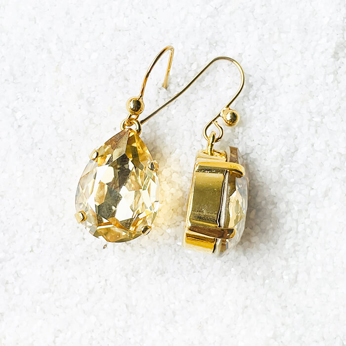 Swarovski Gold Earrings unique 