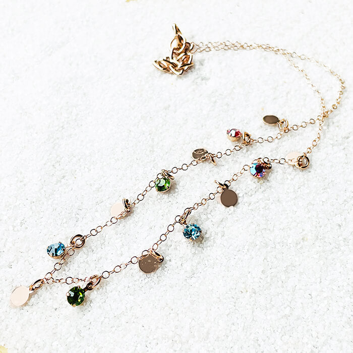 Swarovski Multi Coloured Necklace close up