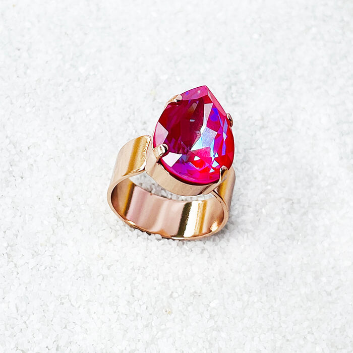 Rose gold swarovski best sale crystal ring
