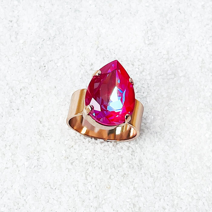 Pink Swarovski Ring close up