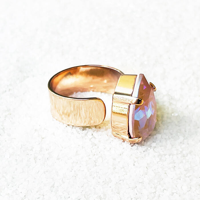 Swarovski Pink Stone Ring adjustable
