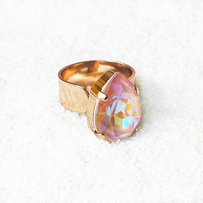 Swarovski Pink Stone Ring side view