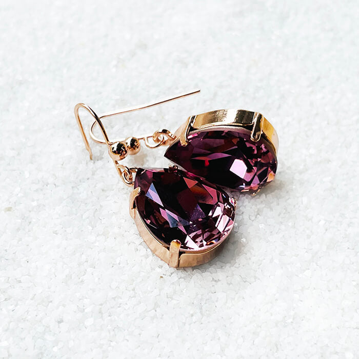 Swarovski Rose Gold Earrings tilted picture