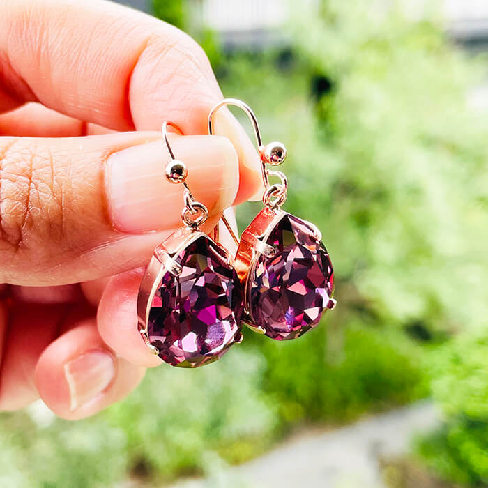 Swarovski Rose Gold Earrings size reference 