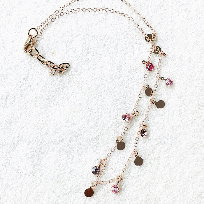 Swarovski Rose Gold Necklace with lobster closure