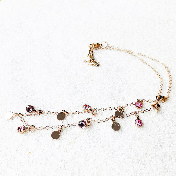 Swarovski Rose Gold Necklace Pink Swarovskis 