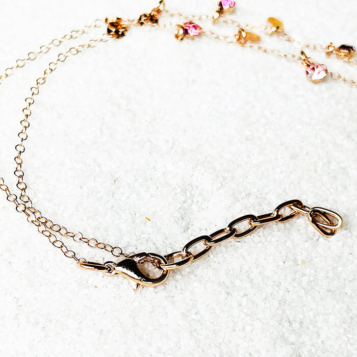 Swarovski Rose Gold Necklace adjustable lobster closure