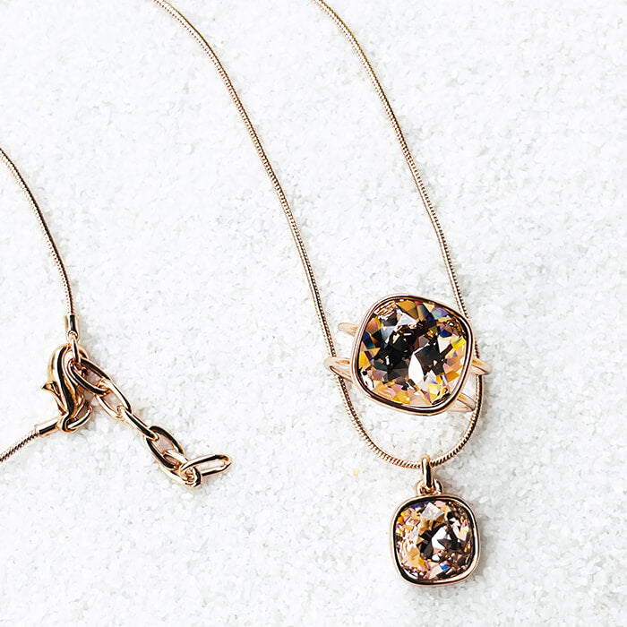Swarovski Rose Gold Pendant and ring